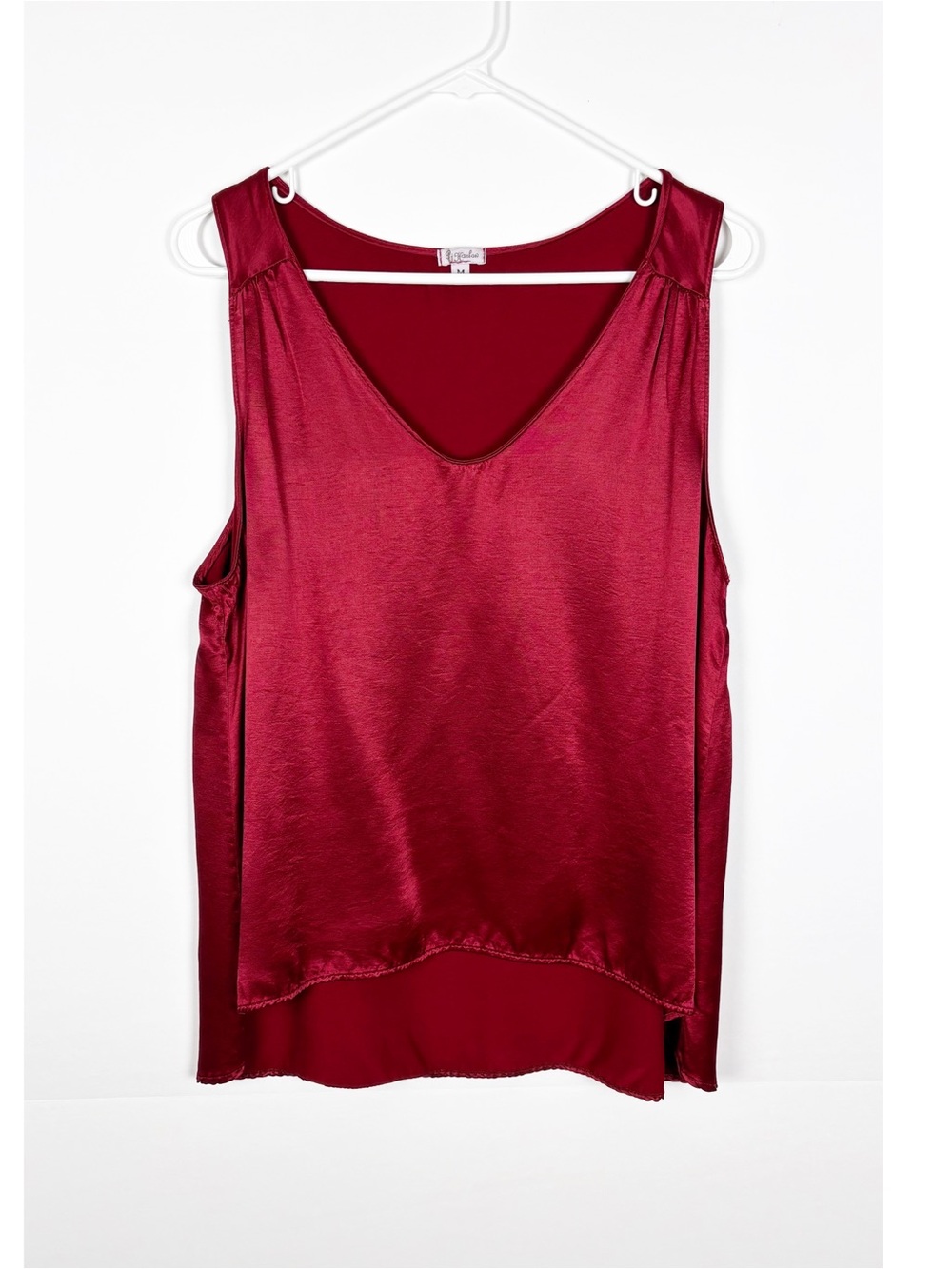 Pj Harlow Jill Tank top Size Medium Red Satin Lounge